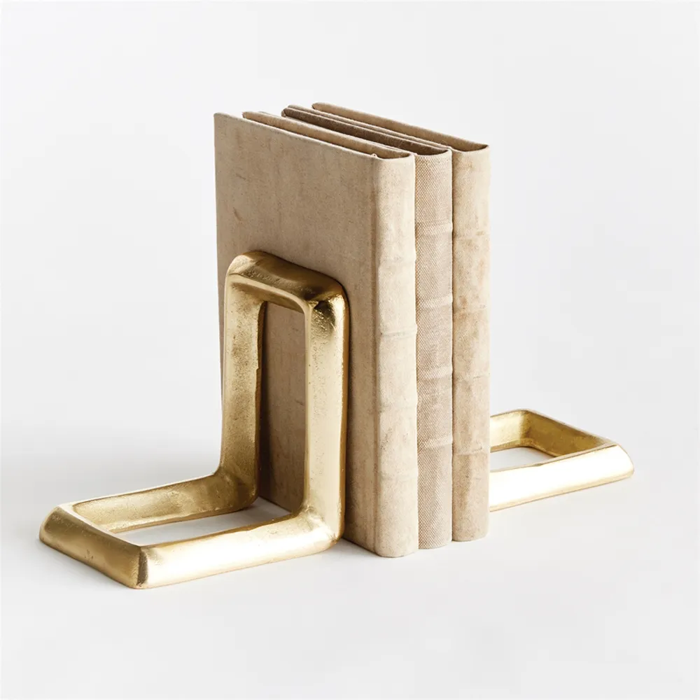 Genevieve Bookends - Gold, Aluminum