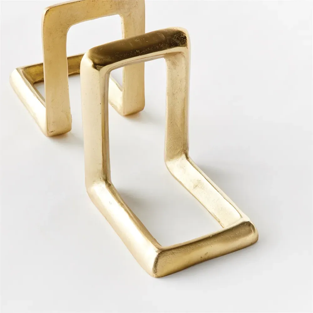 Genevieve Bookends - Gold, Aluminum