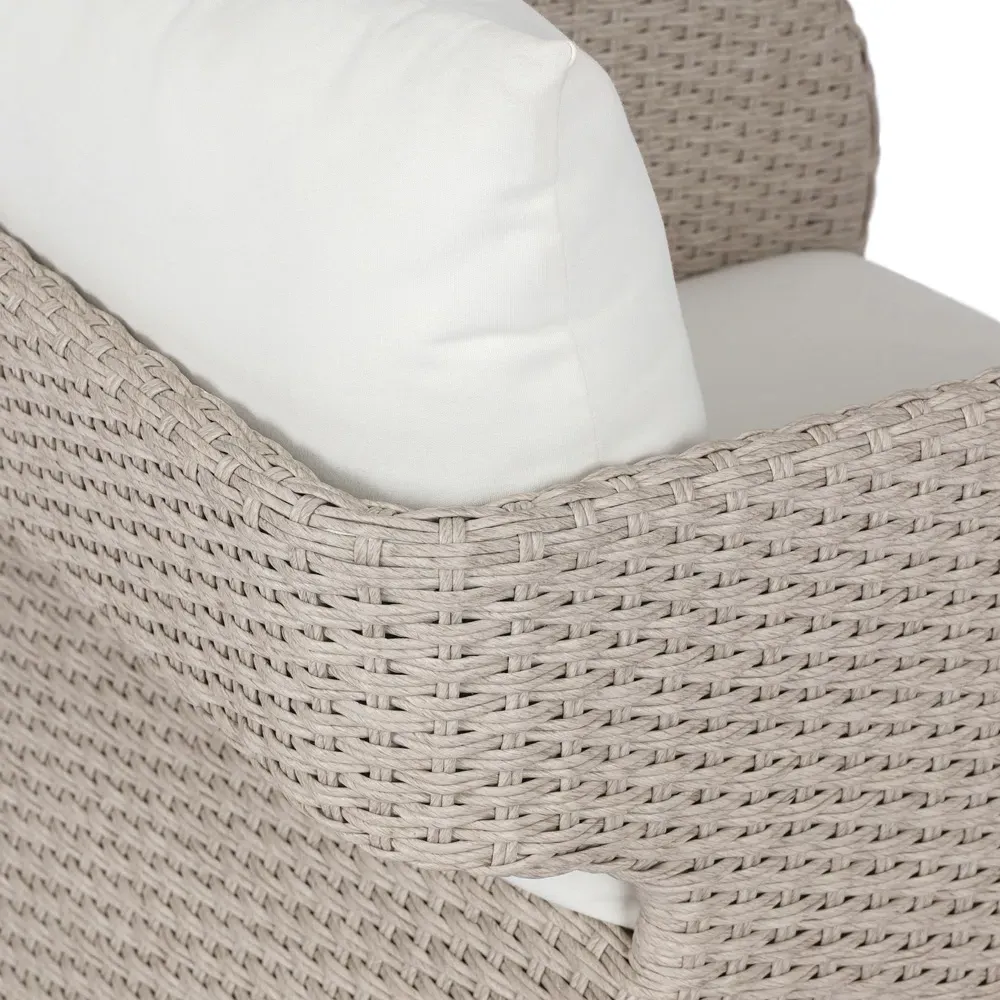 Genevieve Outdoor Swivel Chair - White, Wicker