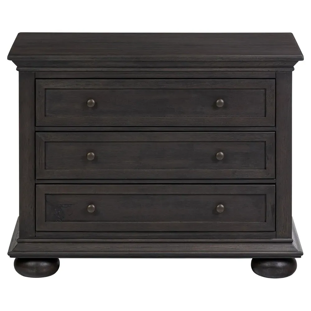 Geoffrey Nightstand - Smoked Black, Oak image