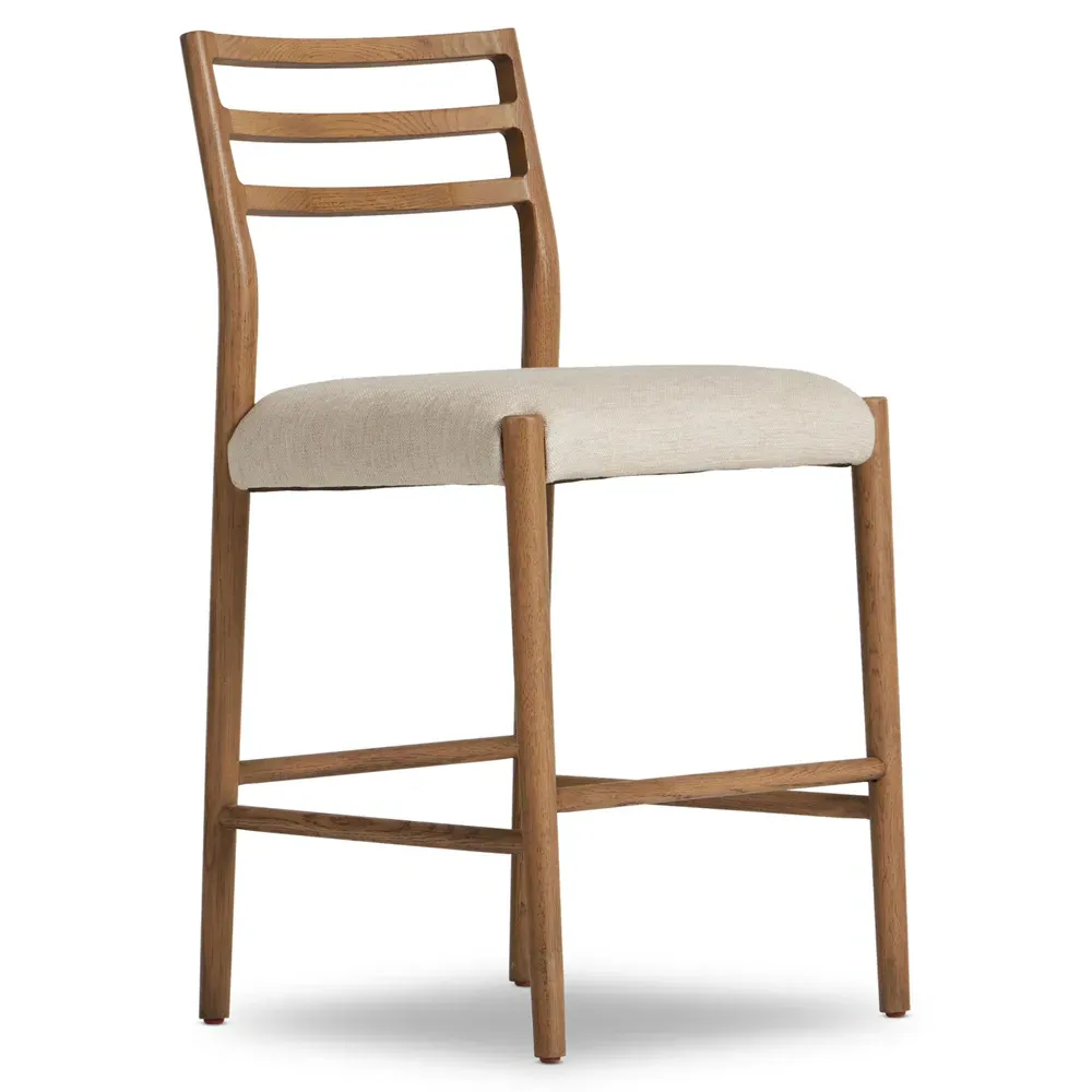 George Counter Stool - Beige, Oak