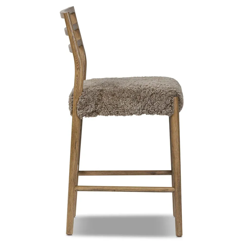 George Ladder Back Counter Stool - Brown, Oak
