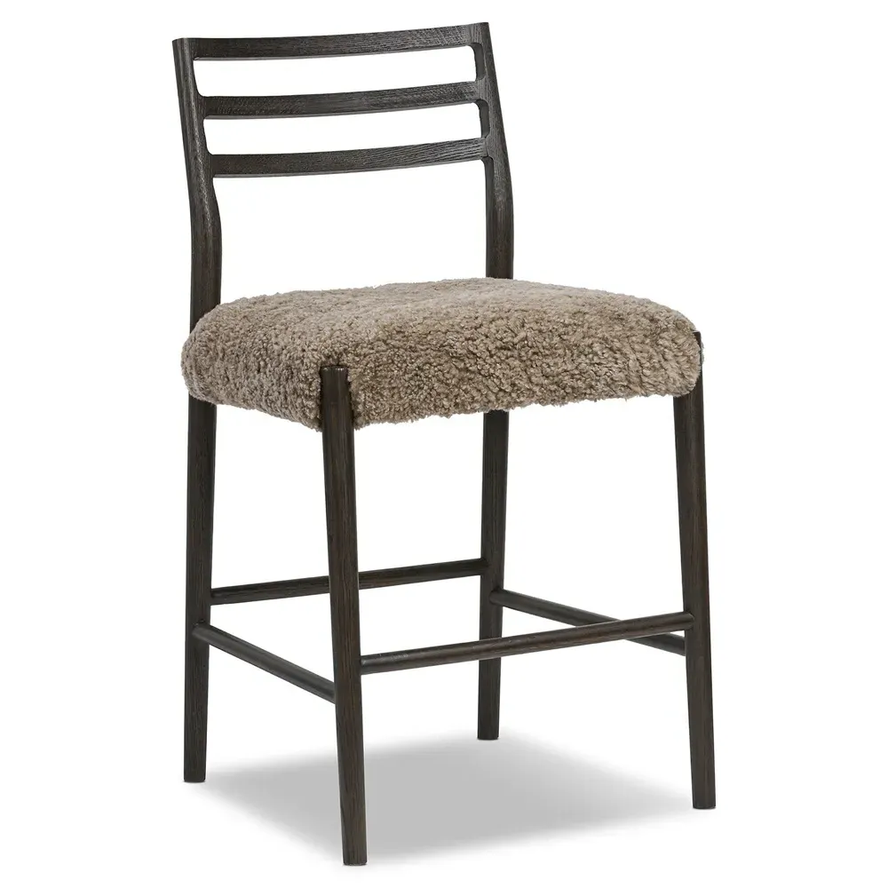 George Ladder Back Counter Stool - Brown, Oak