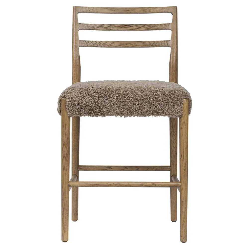 George Ladder Back Counter Stool - Brown, Oak