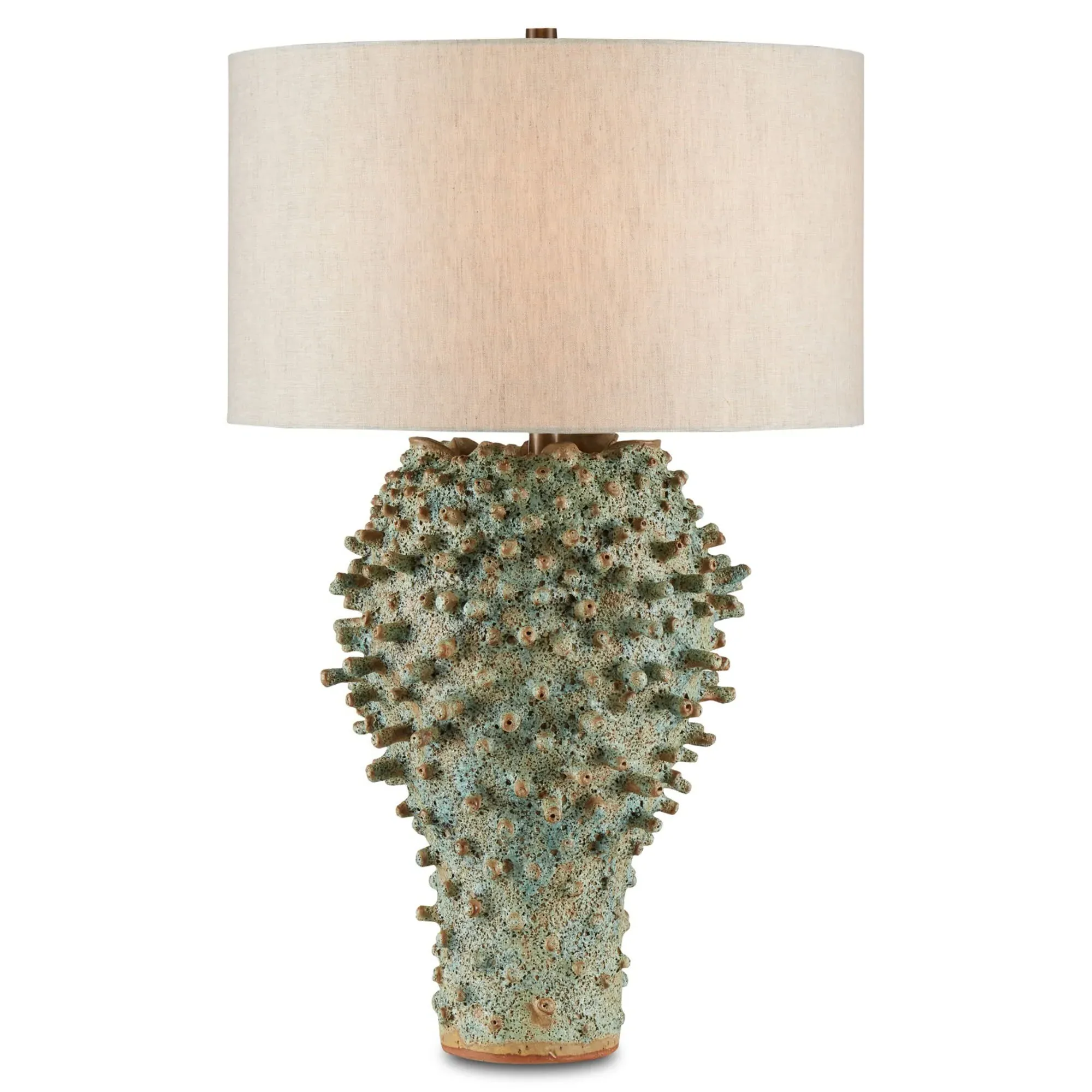 George Sea Urchin Bedside Table Lamp - Green, Ceramic