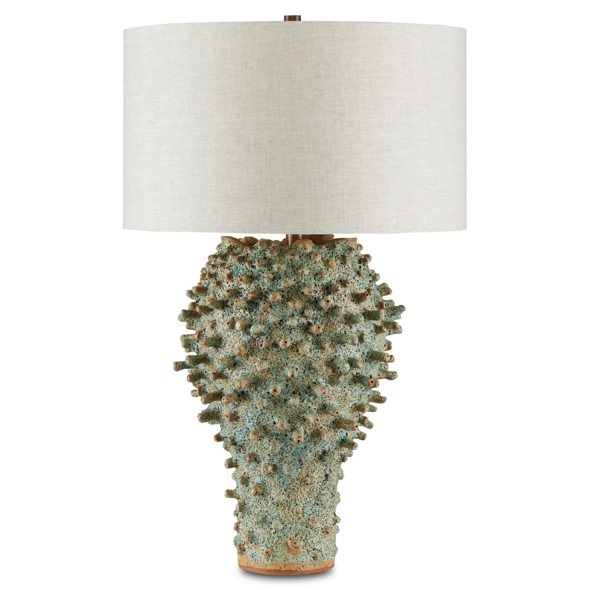 George Sea Urchin Bedside Table Lamp - Green, Ceramic image