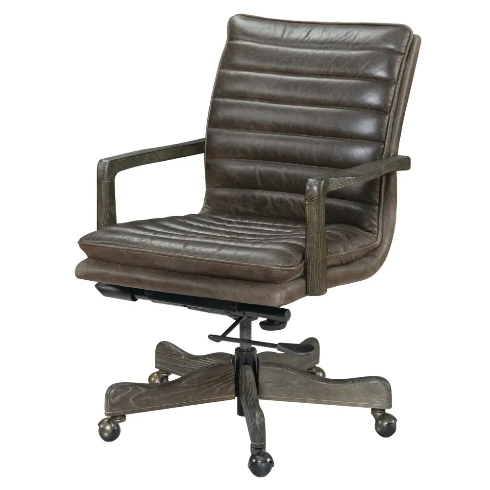 George Swivel Conference Office Chair - Brown, Leather image