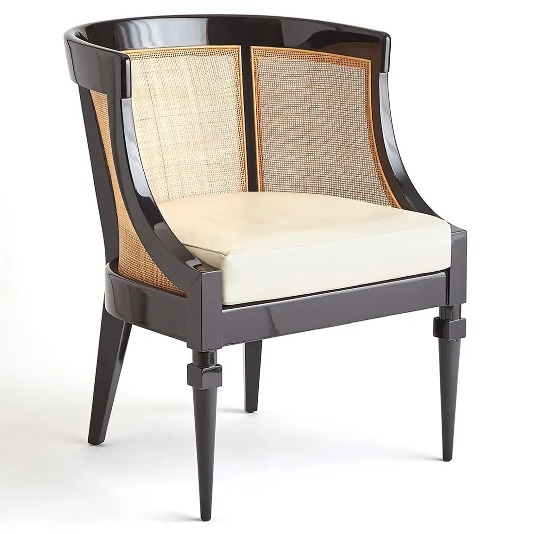 George Wing Chair - Black, Leather