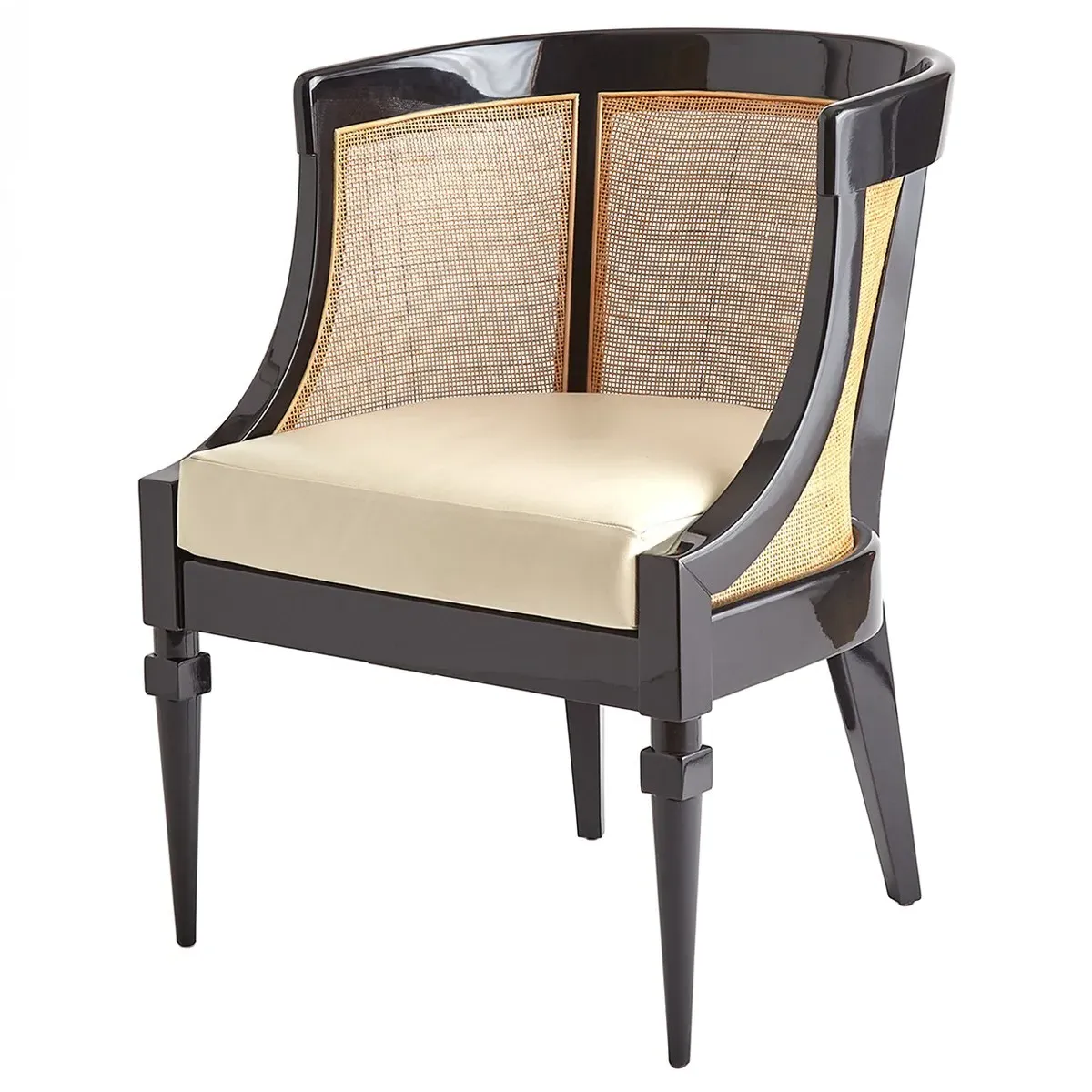 George Wing Chair - Black, Leather image