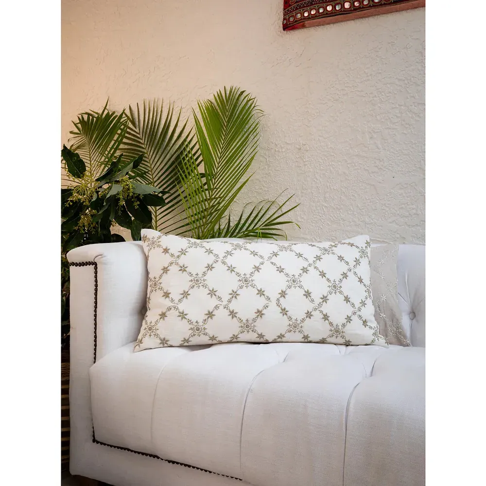 Georgia French Lumbar Pillow Cover - Gold, Linen