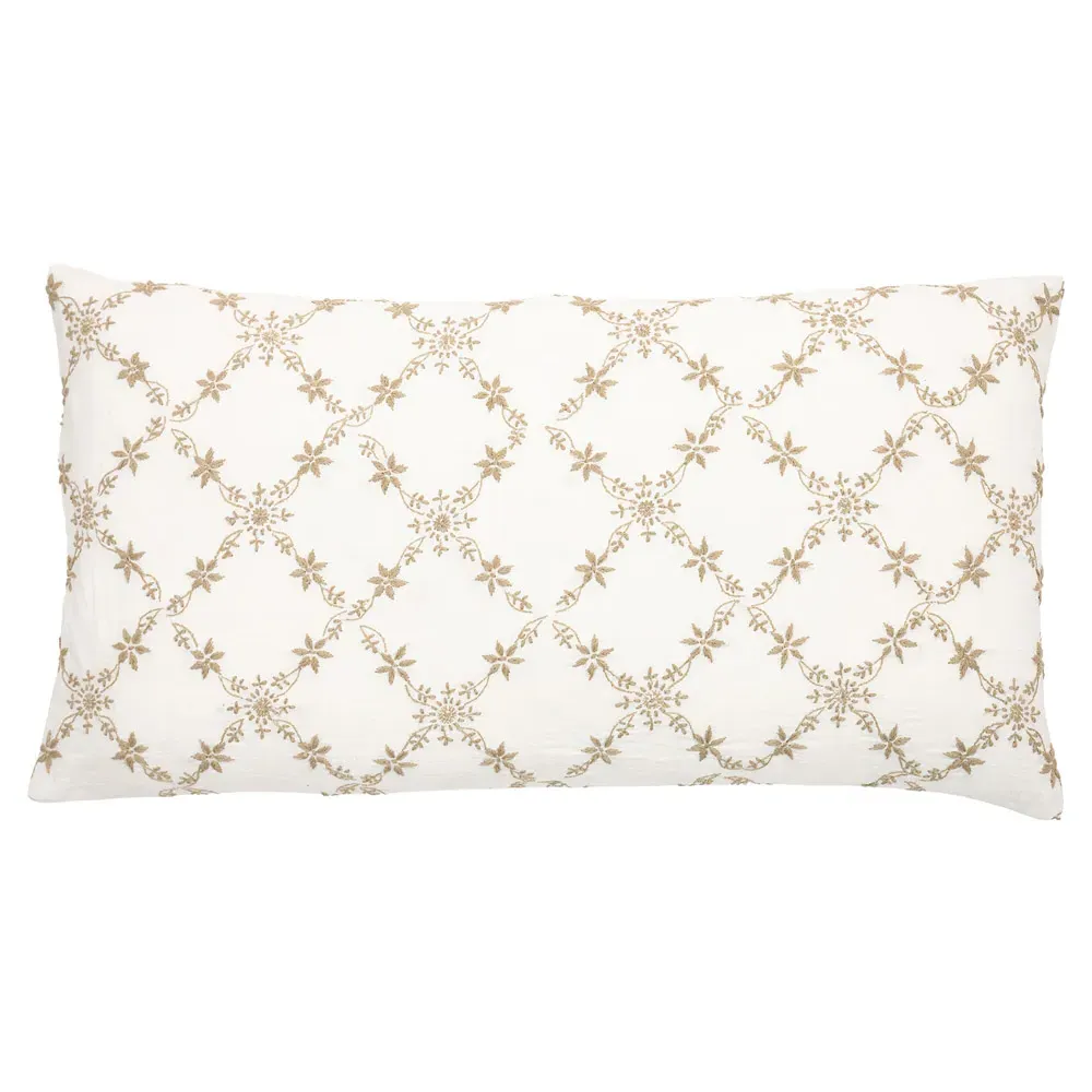 Georgia French Lumbar Pillow Cover - Gold, Linen image