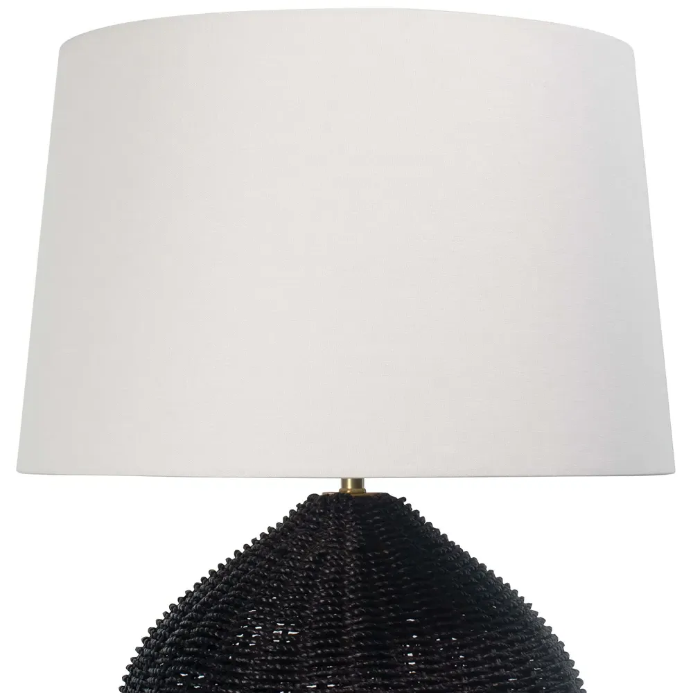 Georgian Woven Rattan Bedside Table Lamp - Black