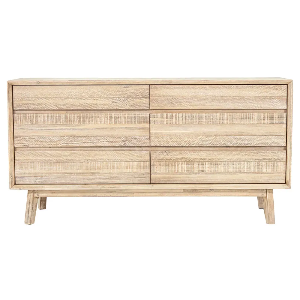 Gerald 6 Drawer Dresser - Light Brown, Acacia Wood image