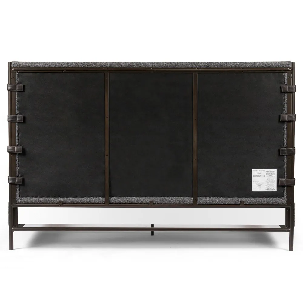 Gerald King Size Bed Frame - Grey, Boucle