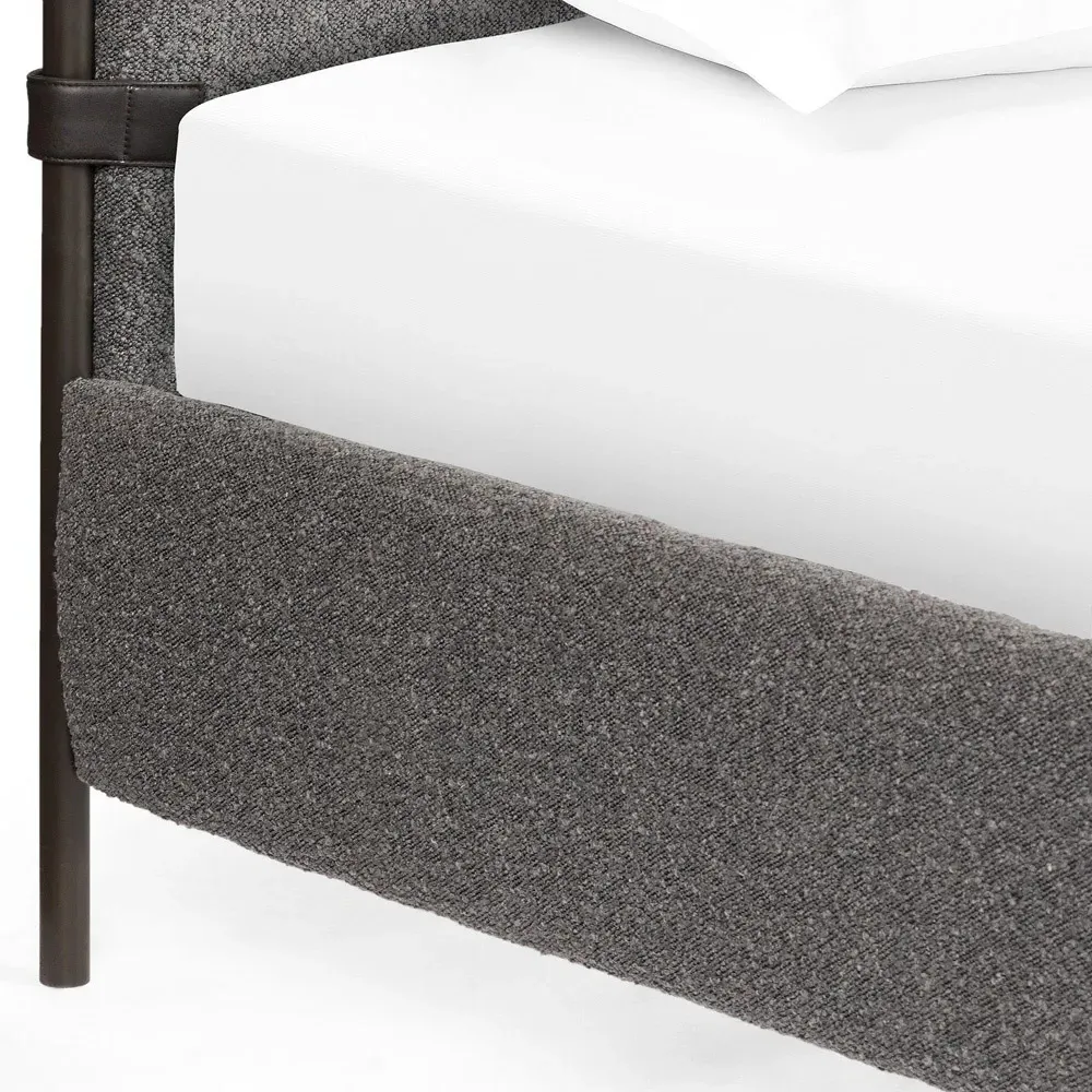 Gerald King Size Bed Frame - Grey, Boucle