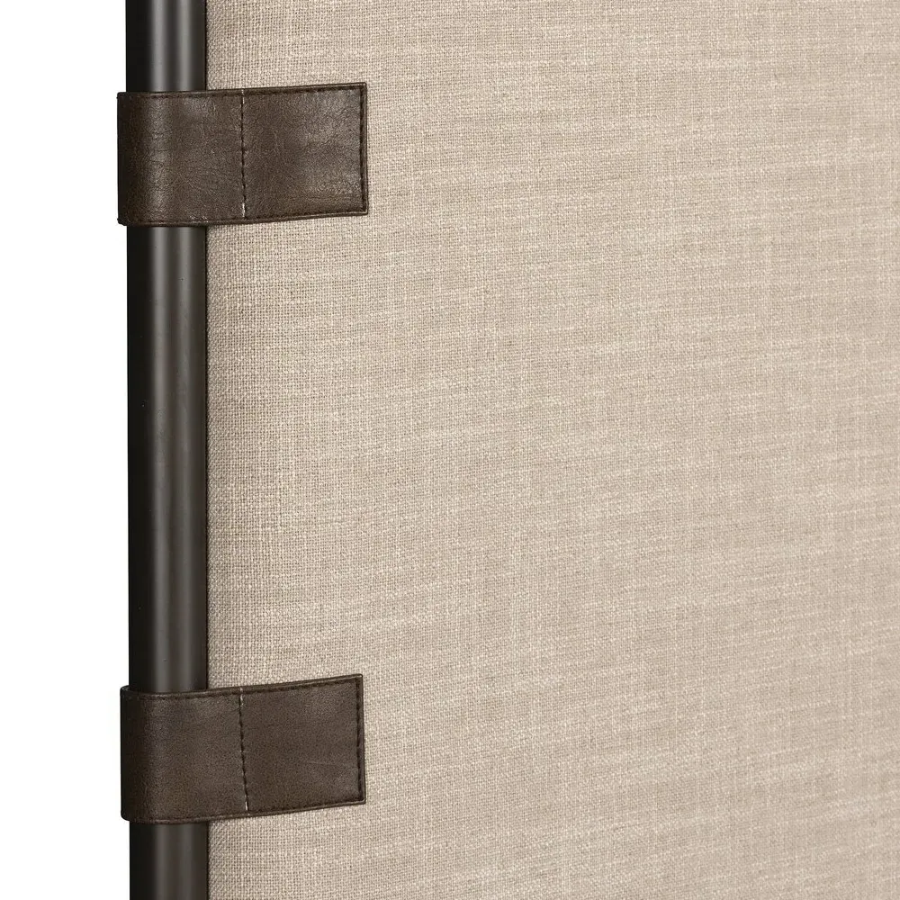 Gerald King Size Canopy Bed - Beige, Fabric