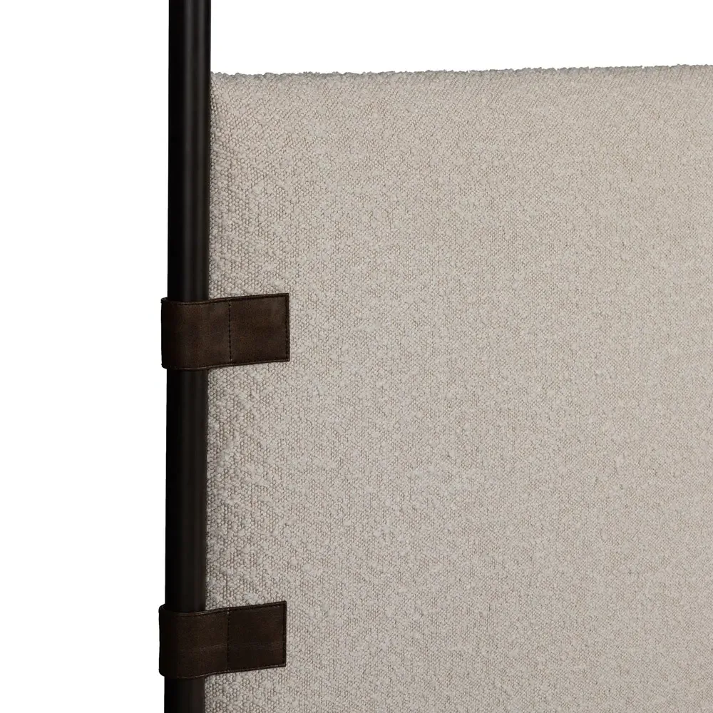 Gerald King Size Canopy Bed - Cream, Boucle