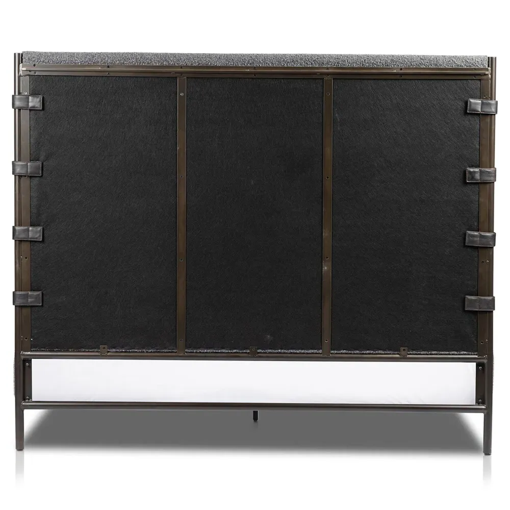 Gerald Queen Size Bed Frame - Grey, Boucle