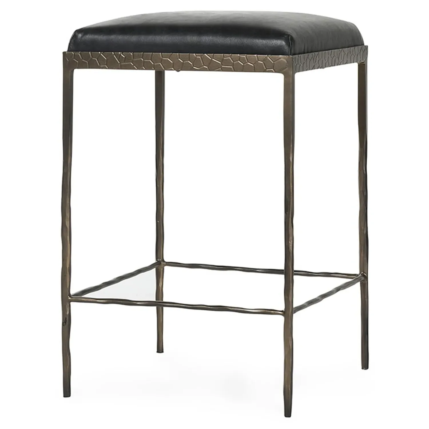 Geraldine Counter Stool - Black, Leather