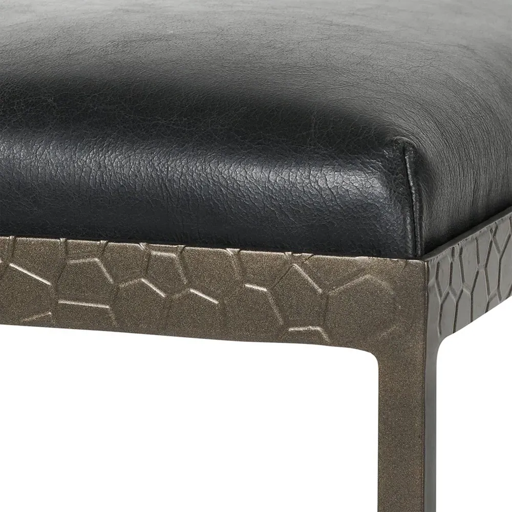 Geraldine Counter Stool - Black, Leather