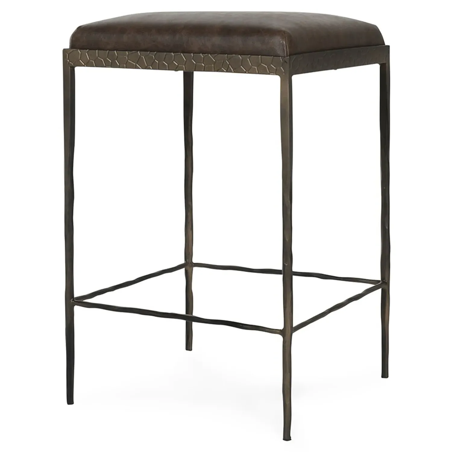 Geraldine Counter Stool - Brown, Leather