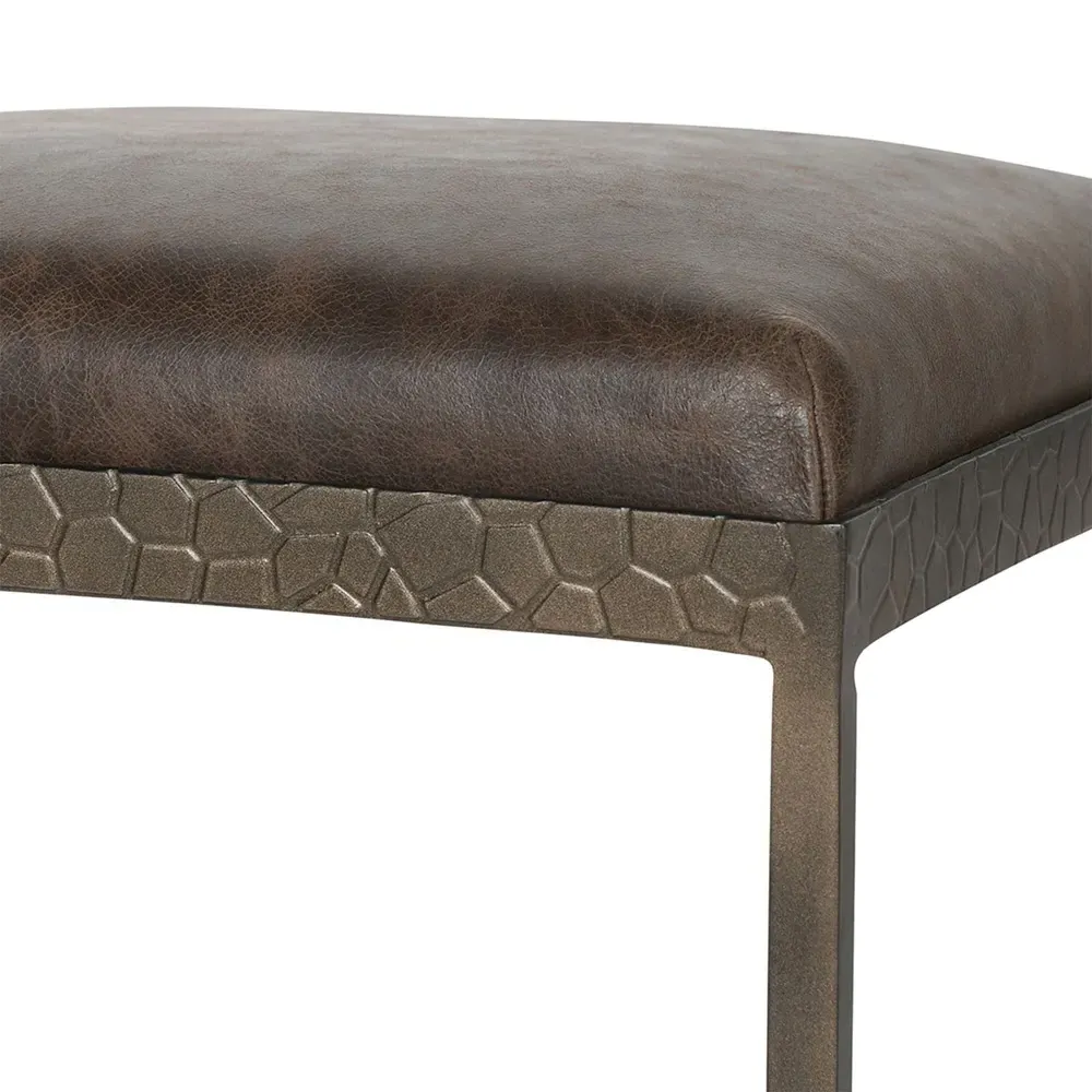 Geraldine Counter Stool - Brown, Leather