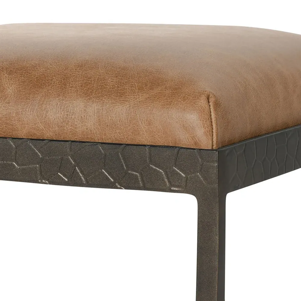 Geraldine Counter Stool - Tan, Leather