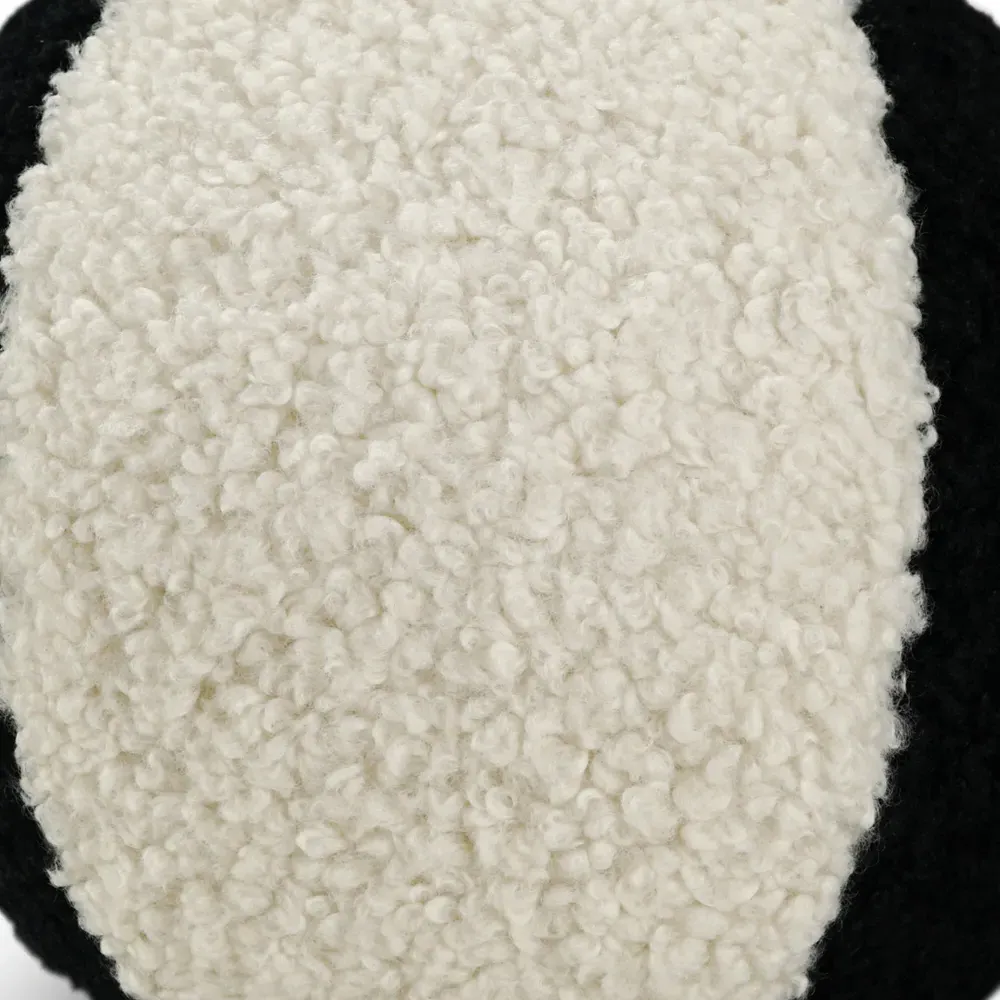 Gerry Round Throw Pillow - Black, Faux Fur