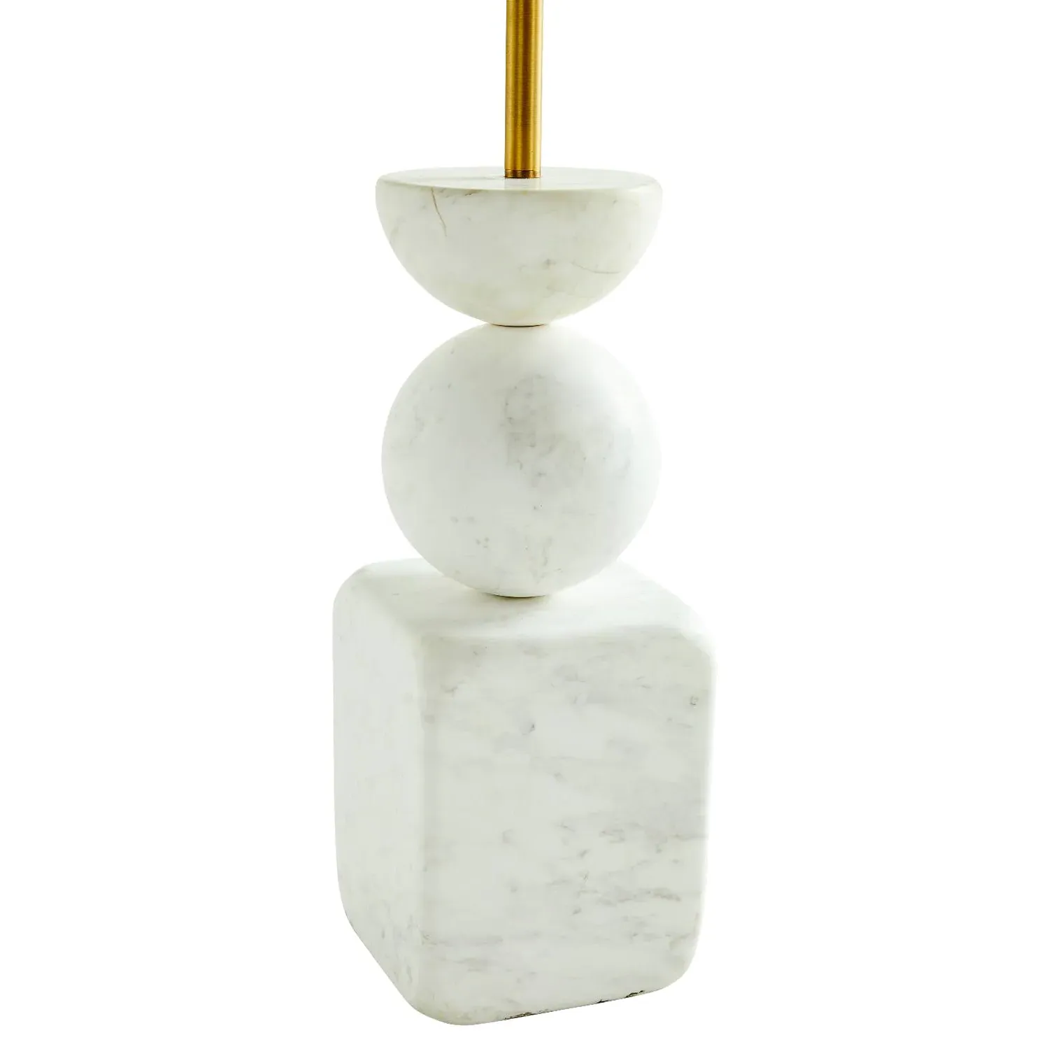 Gia Geometric Floor Lamp - White, Marble