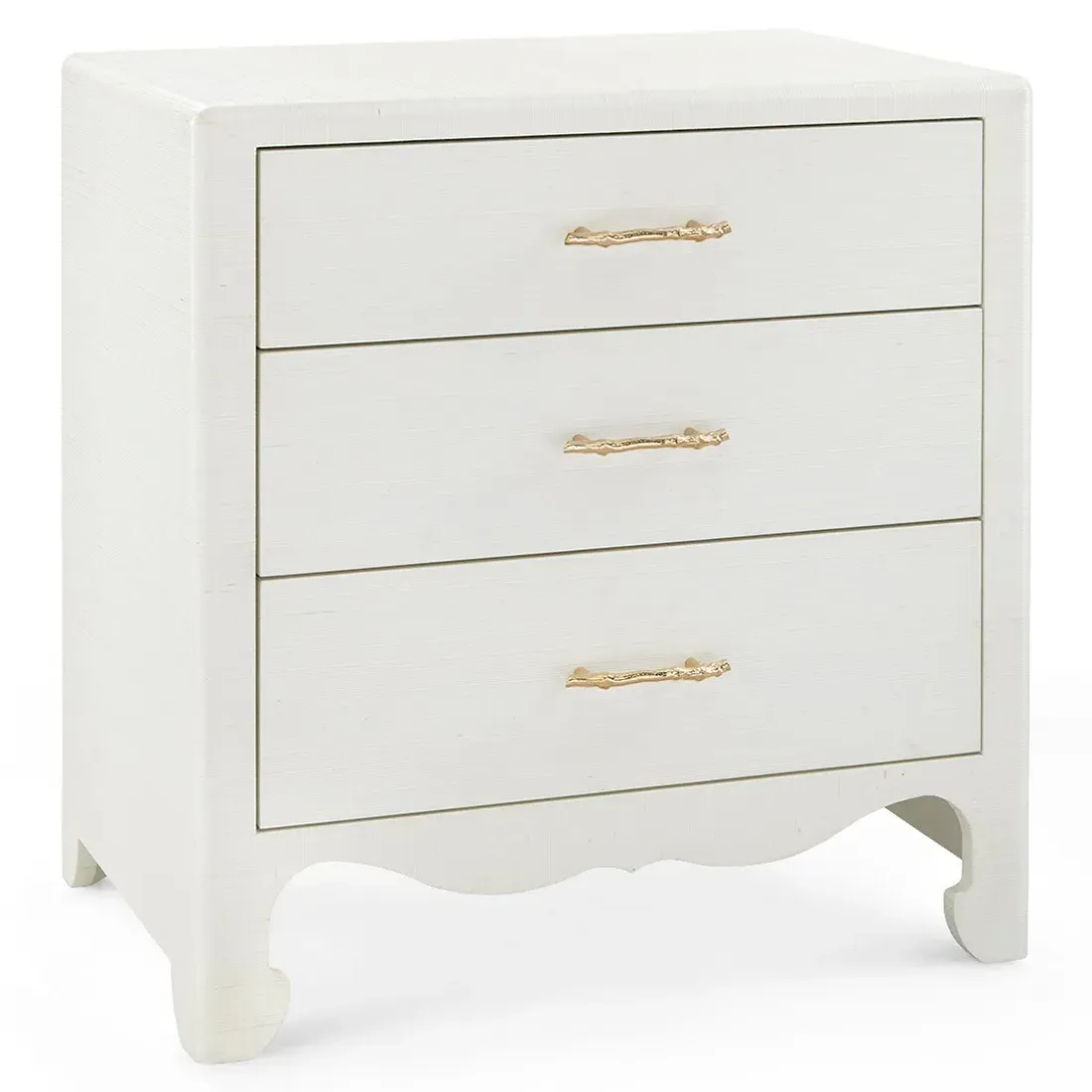 Gianna Rectangular End Table - Sand White, Wood