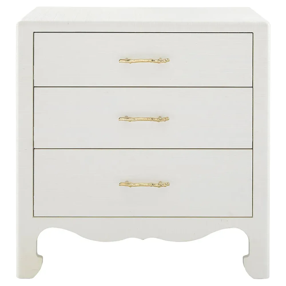 Gianna Rectangular End Table - Sand White, Wood image