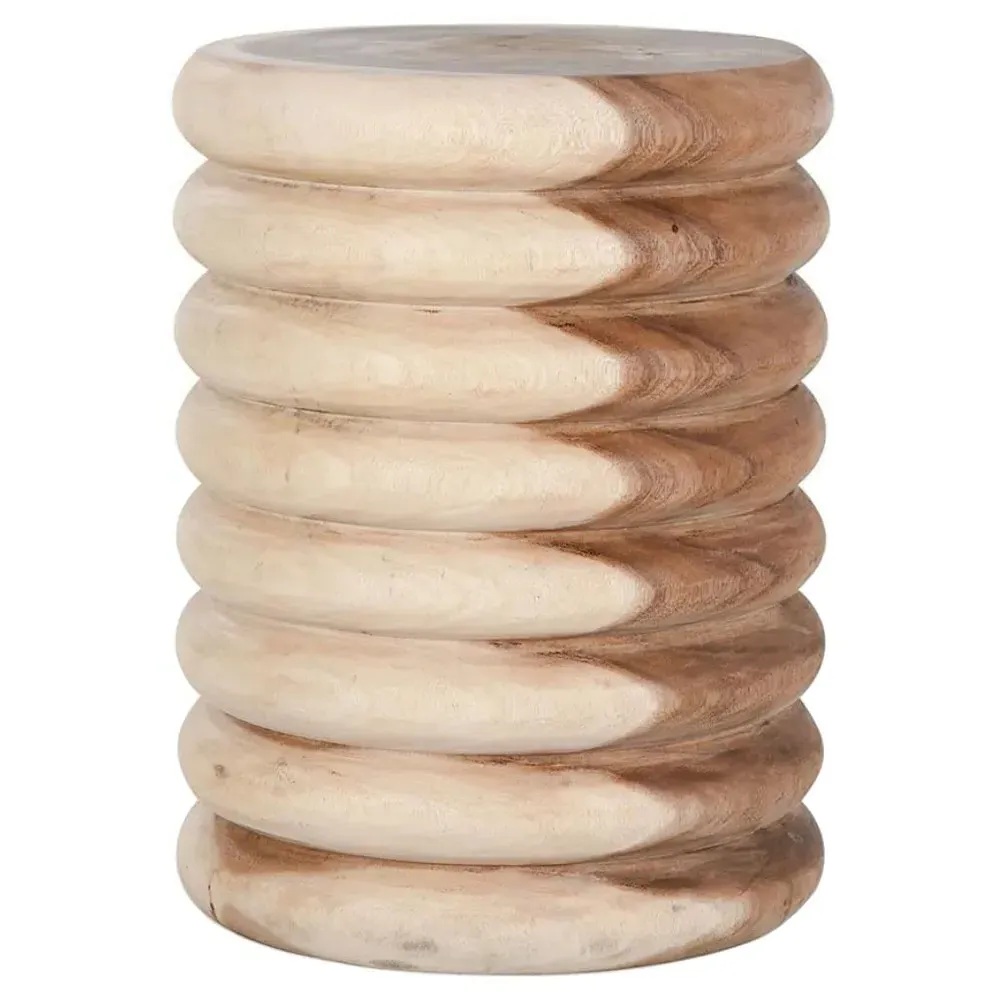 Gianni Round Side Table - Brown, Wood image