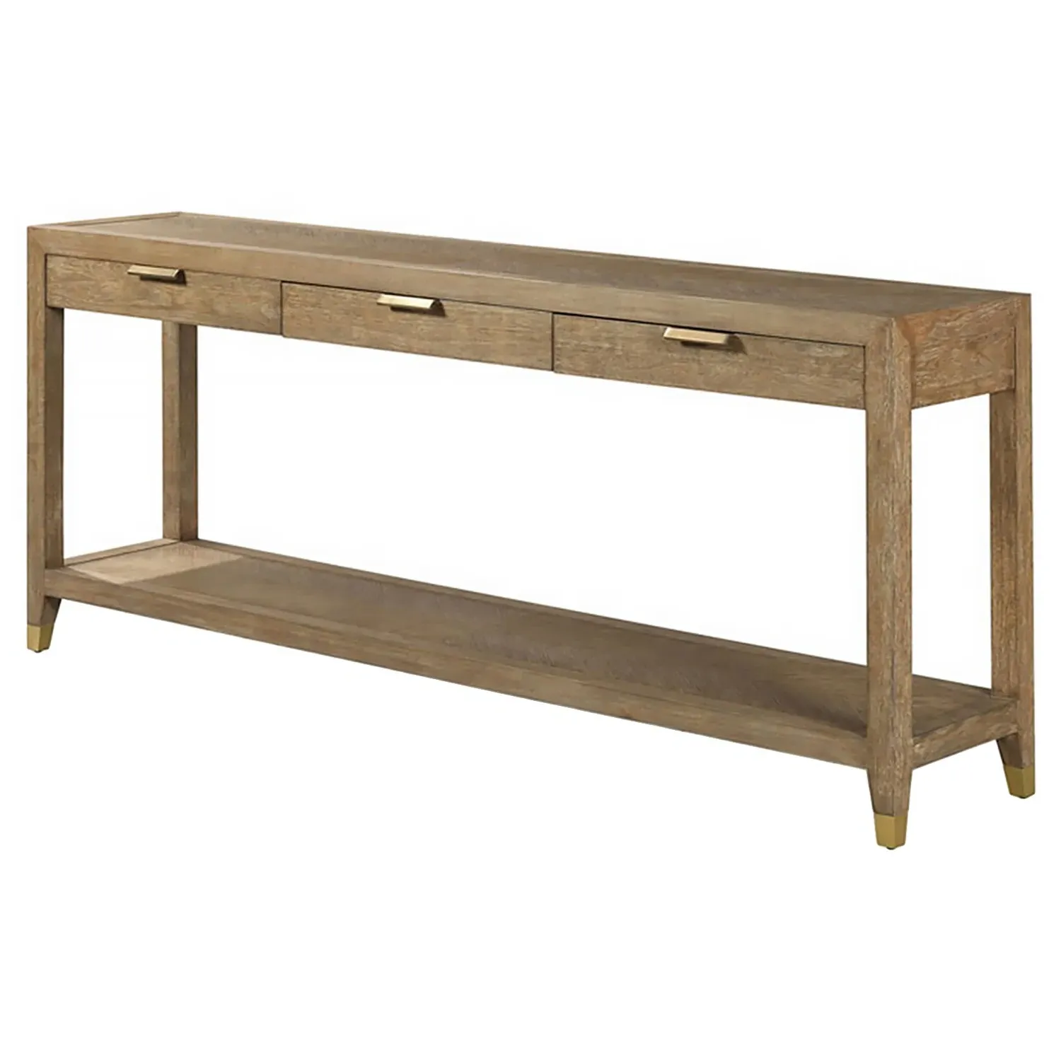 Gibson Rectangular Console Table - Vintage Brown, Oak