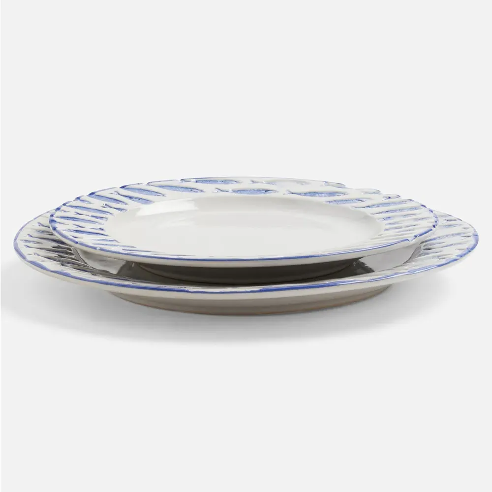 Gideon Dinner Plate Set of 4 - White, Stoneware