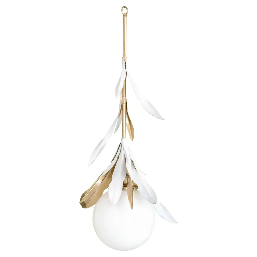 Gideon Globe Single Pendant Light - White, Steel