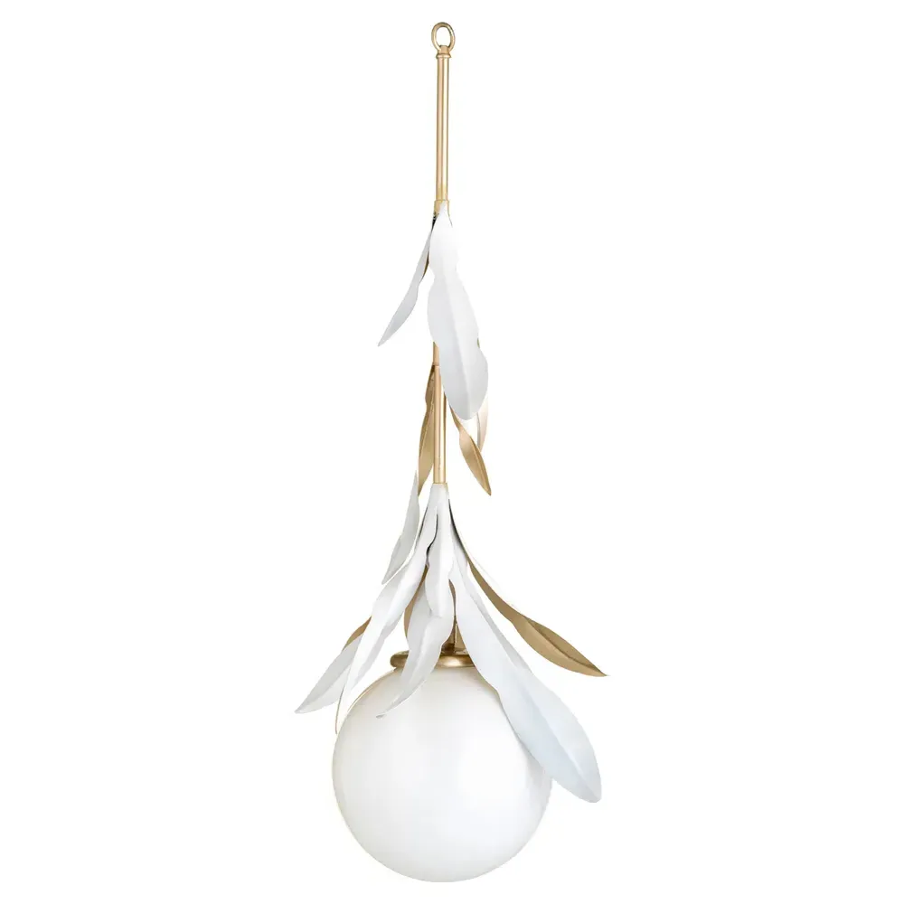 Gideon Globe Single Pendant Light - White, Steel
