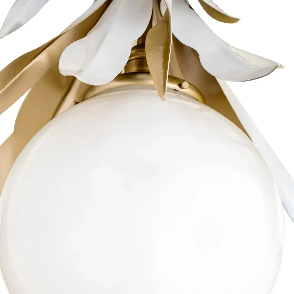 Gideon Globe Single Pendant Light - White, Steel