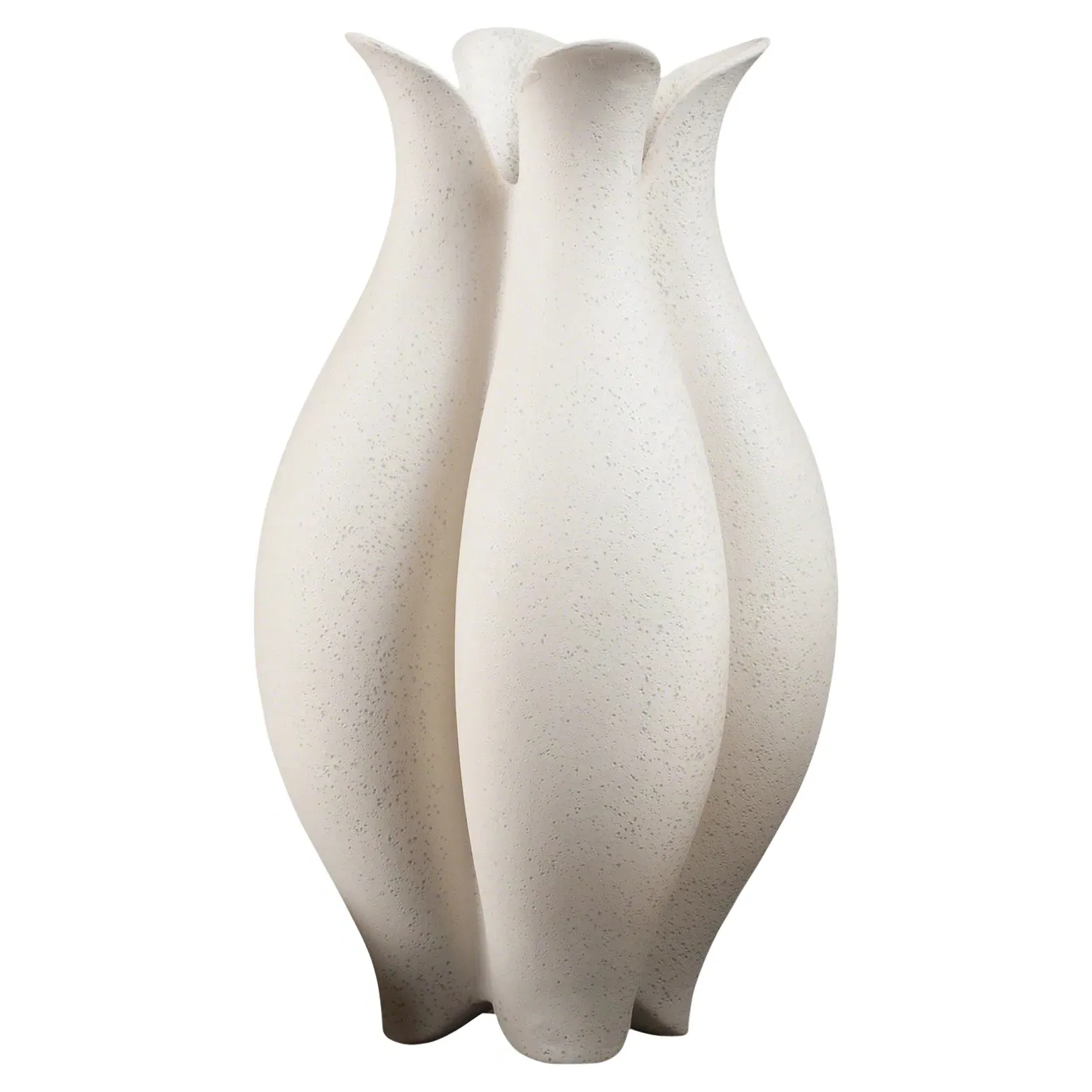 Gideon Large Floral Decorative Vase - White, Ceramic