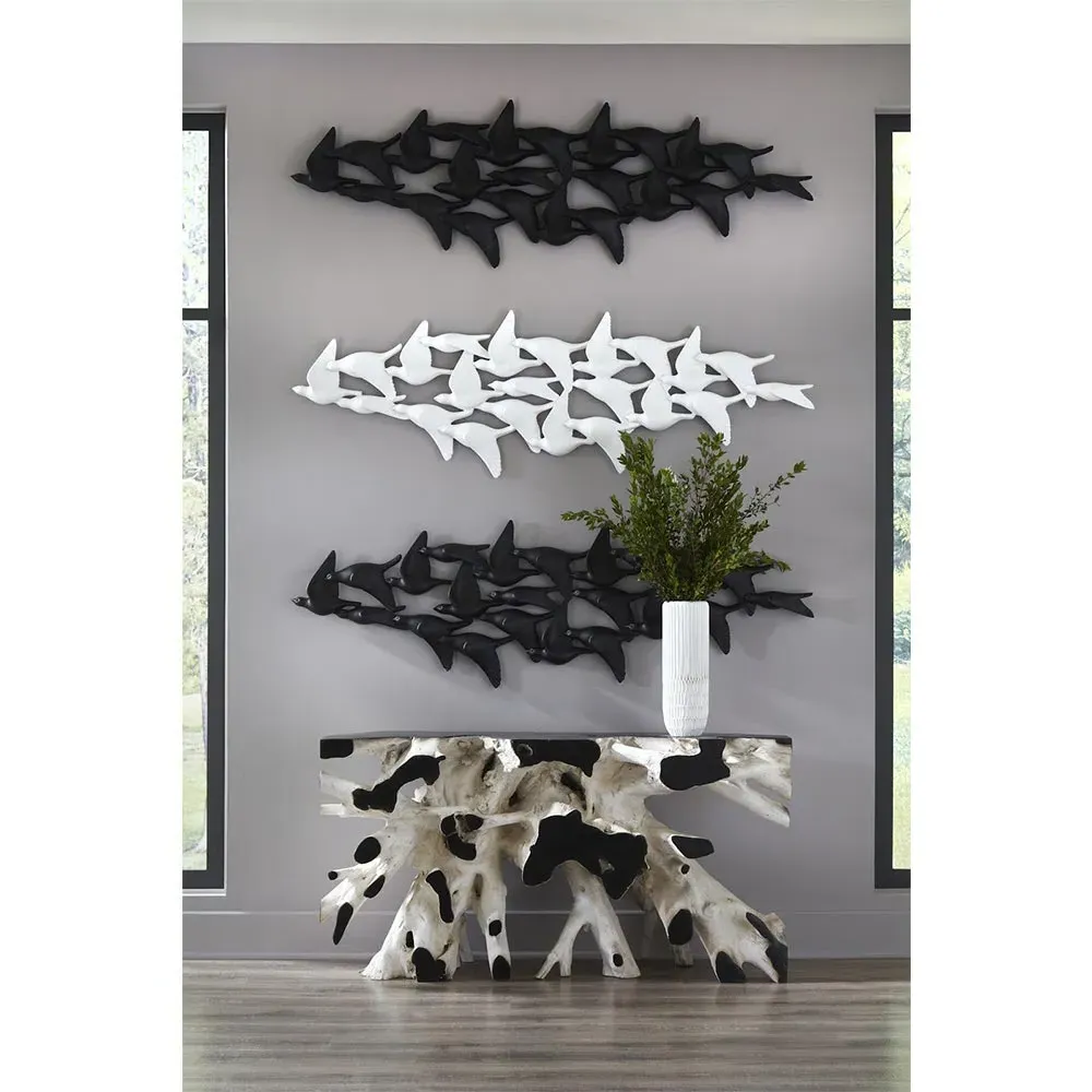 Giles Flock Of Birds Wall Sculpture - Black, Resin
