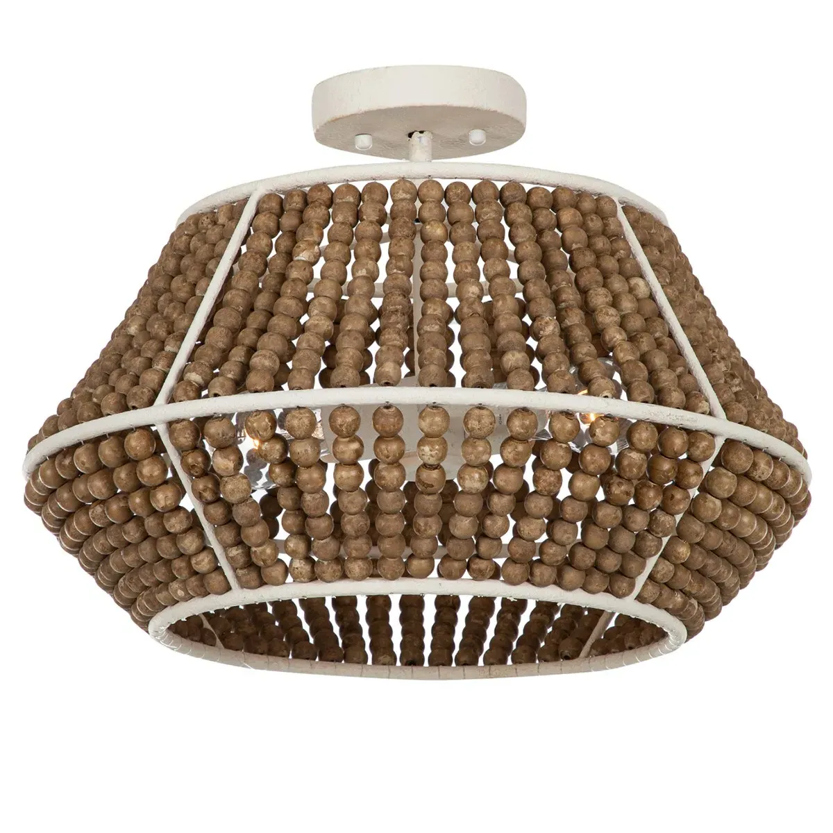 Gilmer Semi Flush Mount - Brown, Wood