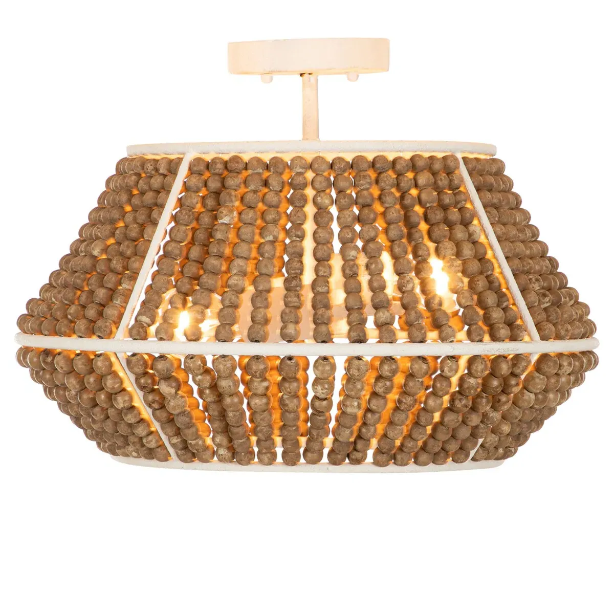 Gilmer Semi Flush Mount - Brown, Wood