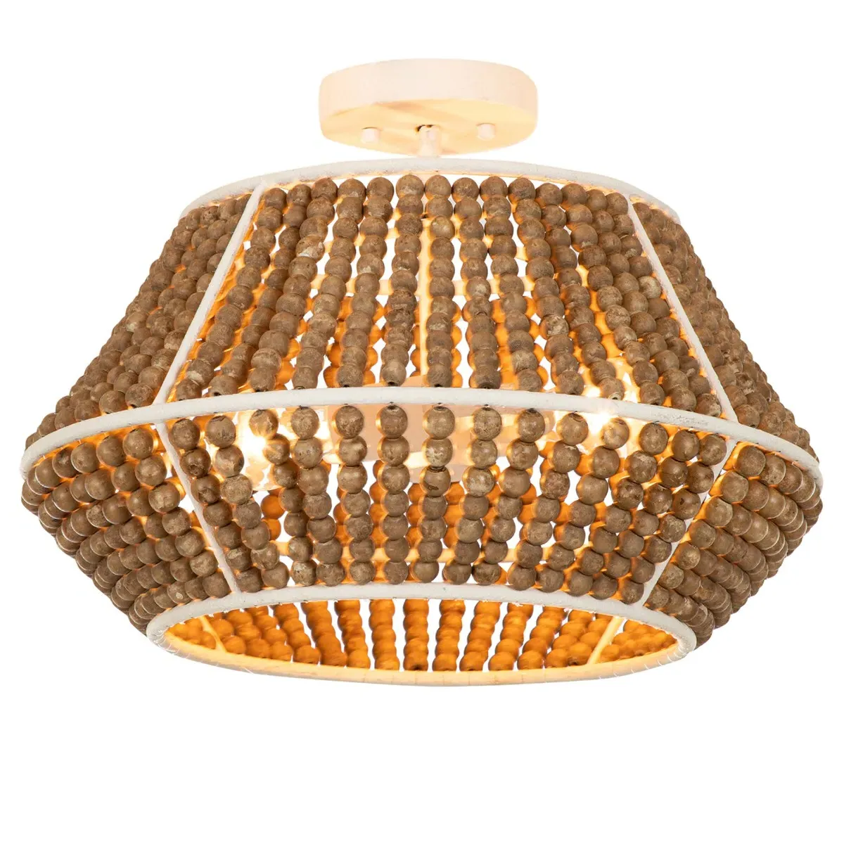 Gilmer Semi Flush Mount - Brown, Wood