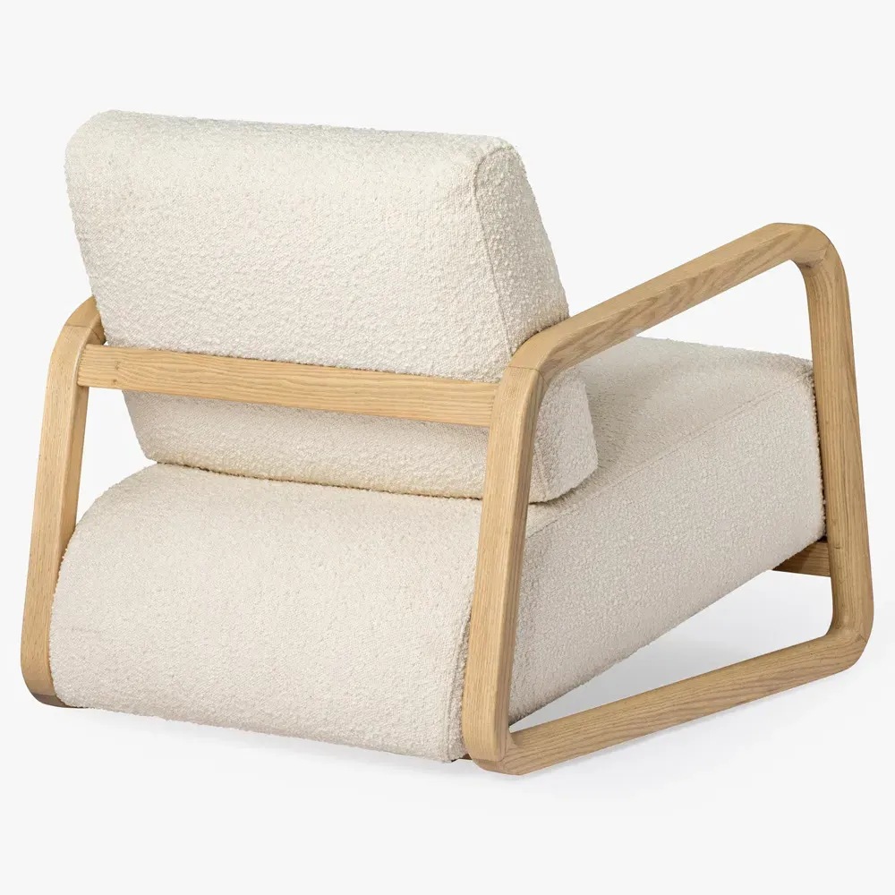Ginevra Lounge Chair - Cream, Oak Wood