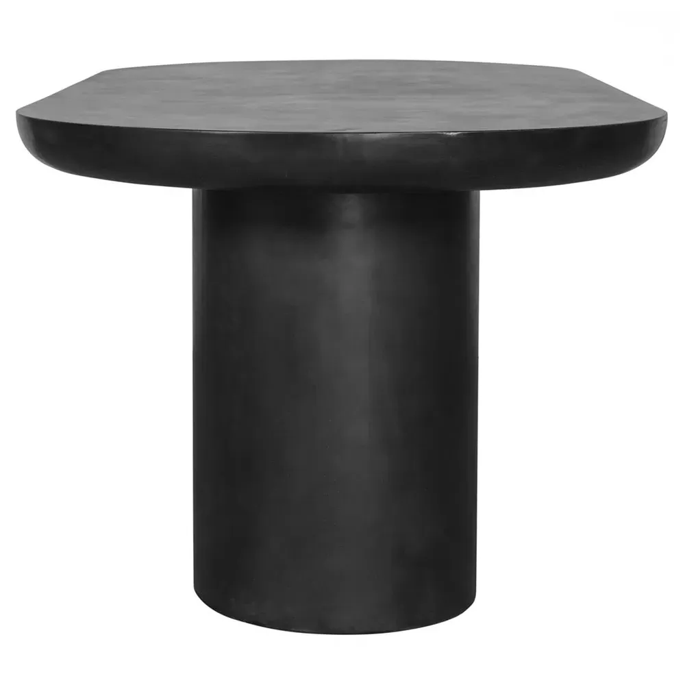Gino Double Pedestal Outdoor Dining Table - Black, Concrete