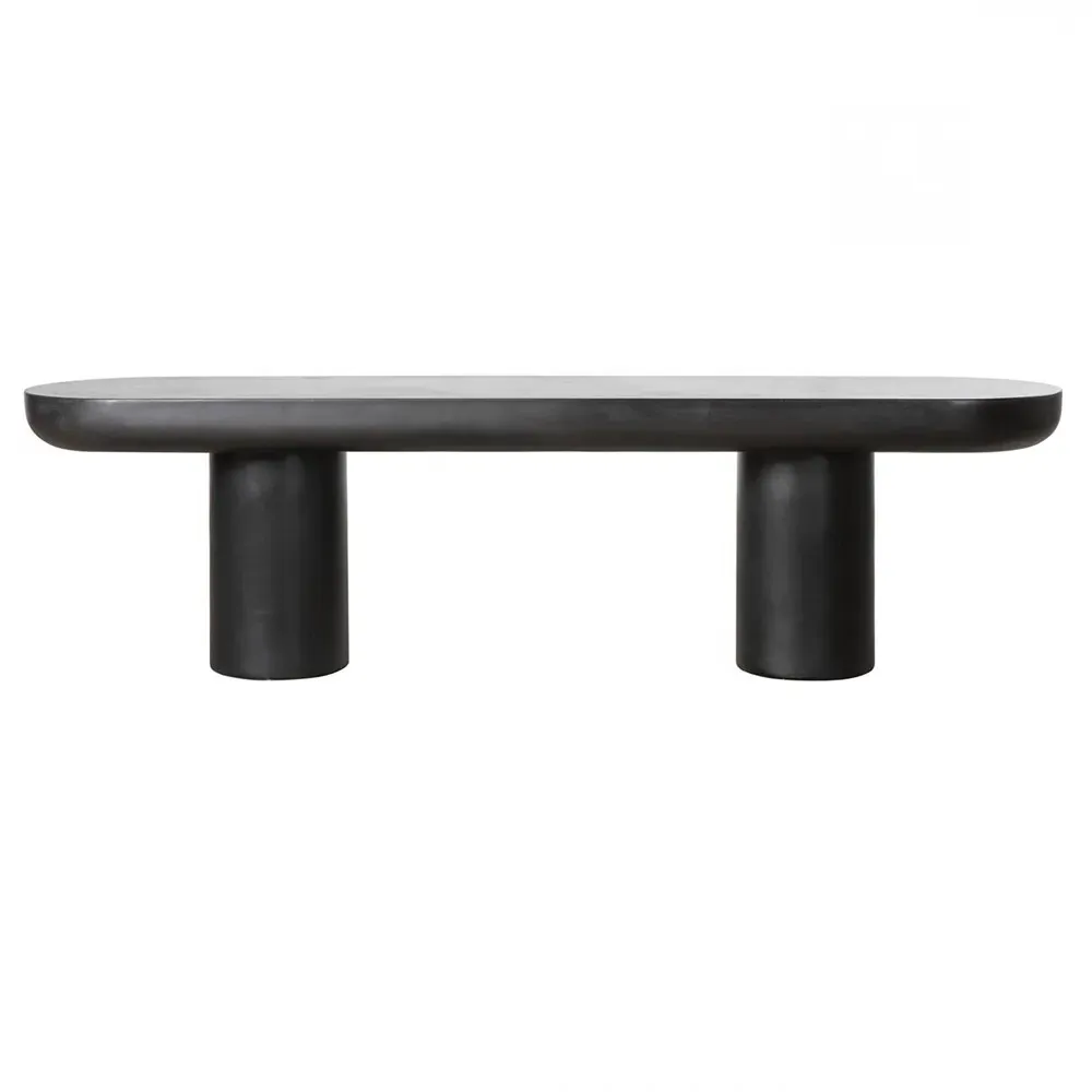 Gino Industrial Loft Outdoor Bench - Black, Concrete