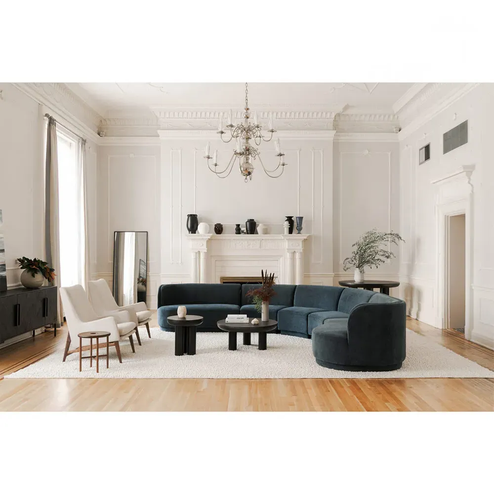 Gino Industrial Loft Round Outdoor Coffee Table - Black, Concrete