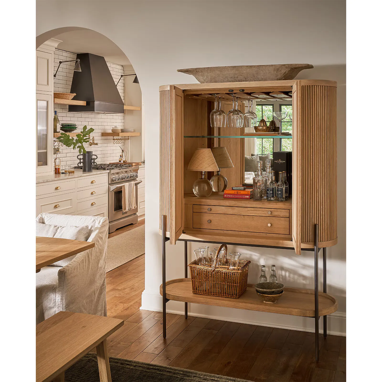 Giorgio Mini Table Lamp - Natural Brass, Crystal