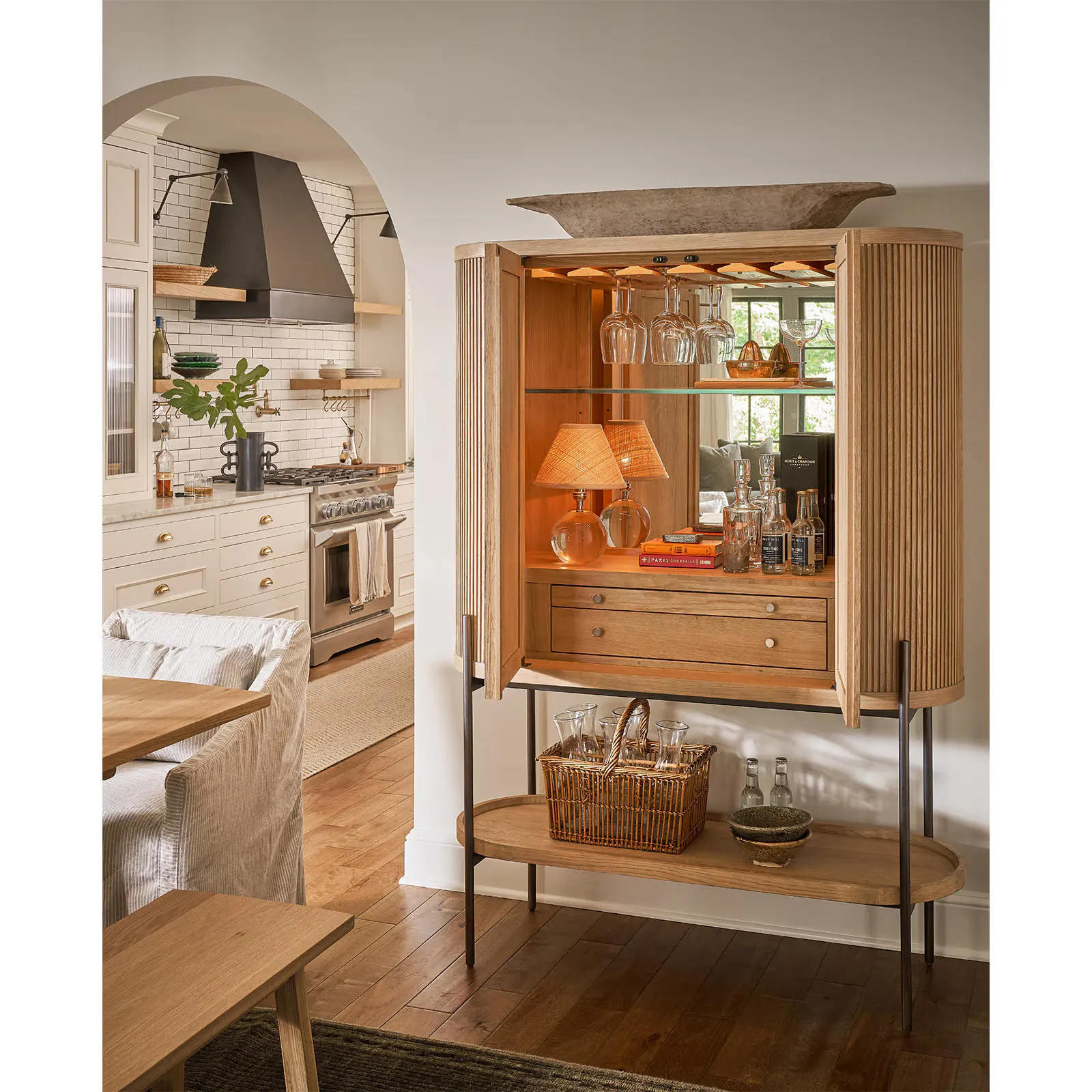 Giorgio Mini Table Lamp - Natural Brass, Crystal