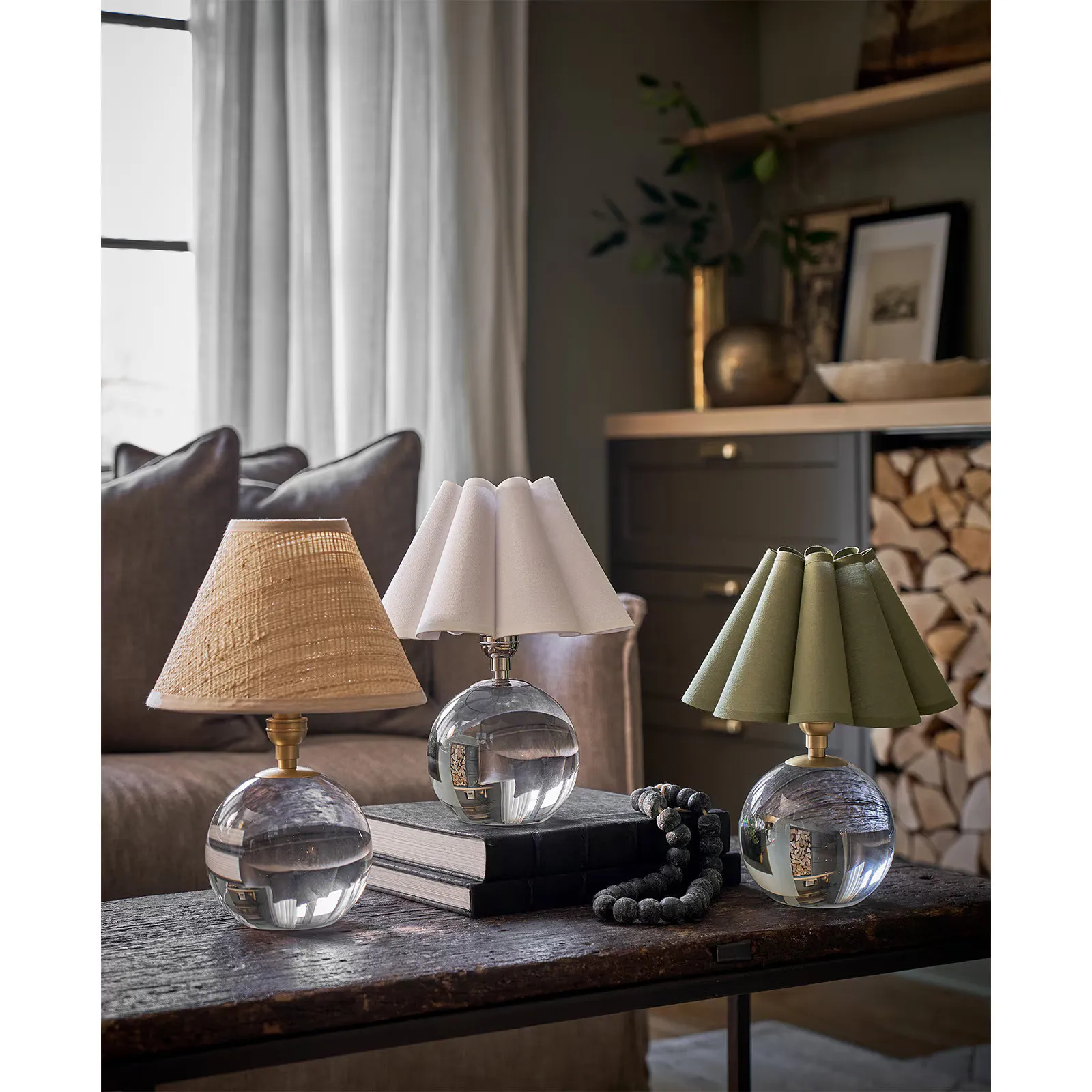 Giorgio Mini Table Lamp - Natural Brass, Crystal