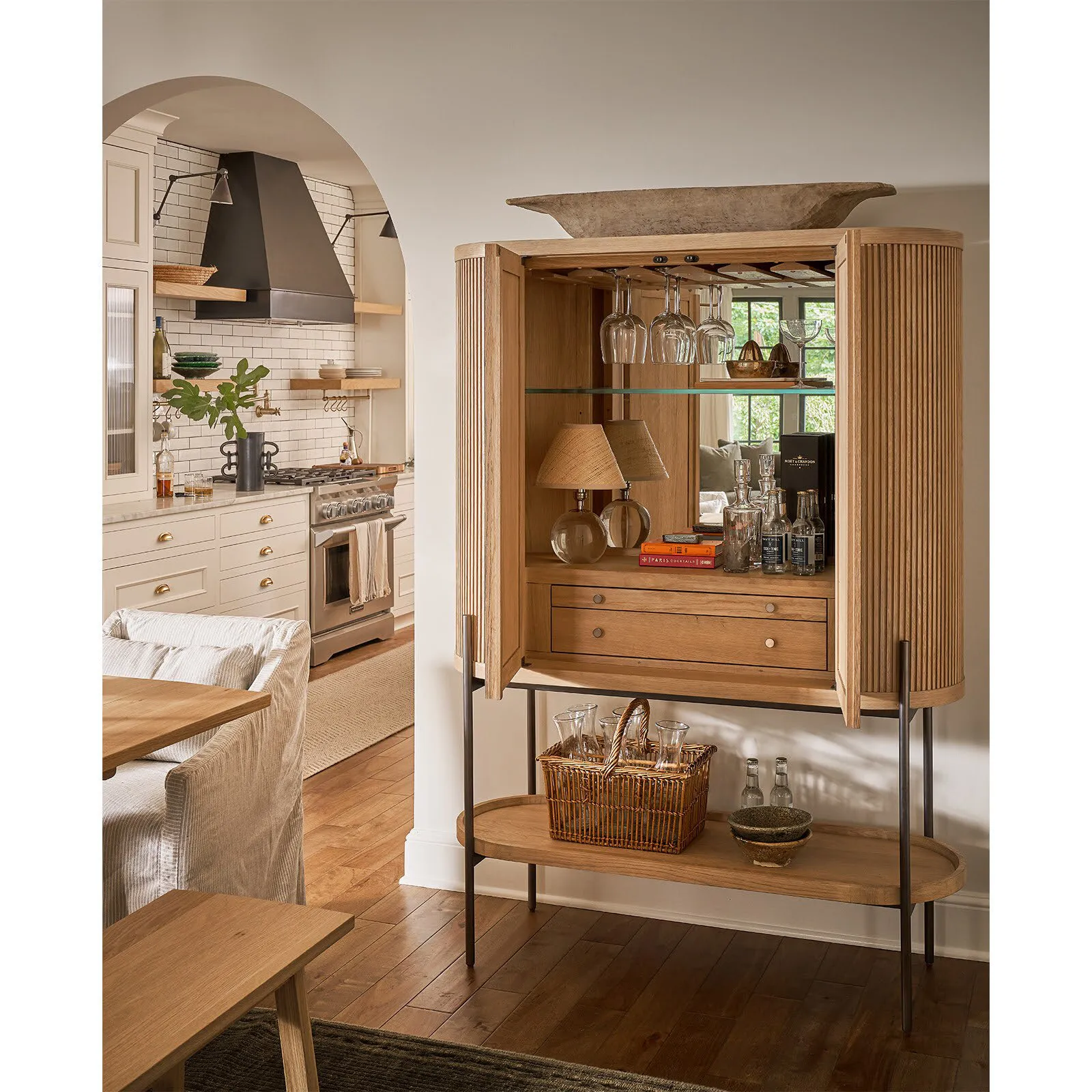 Giorgio Mini Table Lamp - Polished Nickel, Crystal